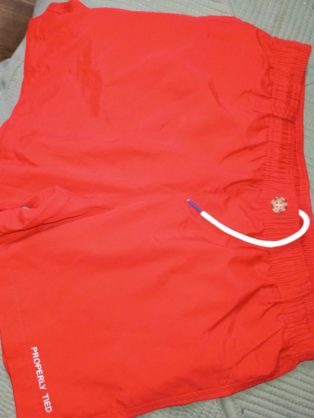 Bright Red Swim Trunks with Drawstring